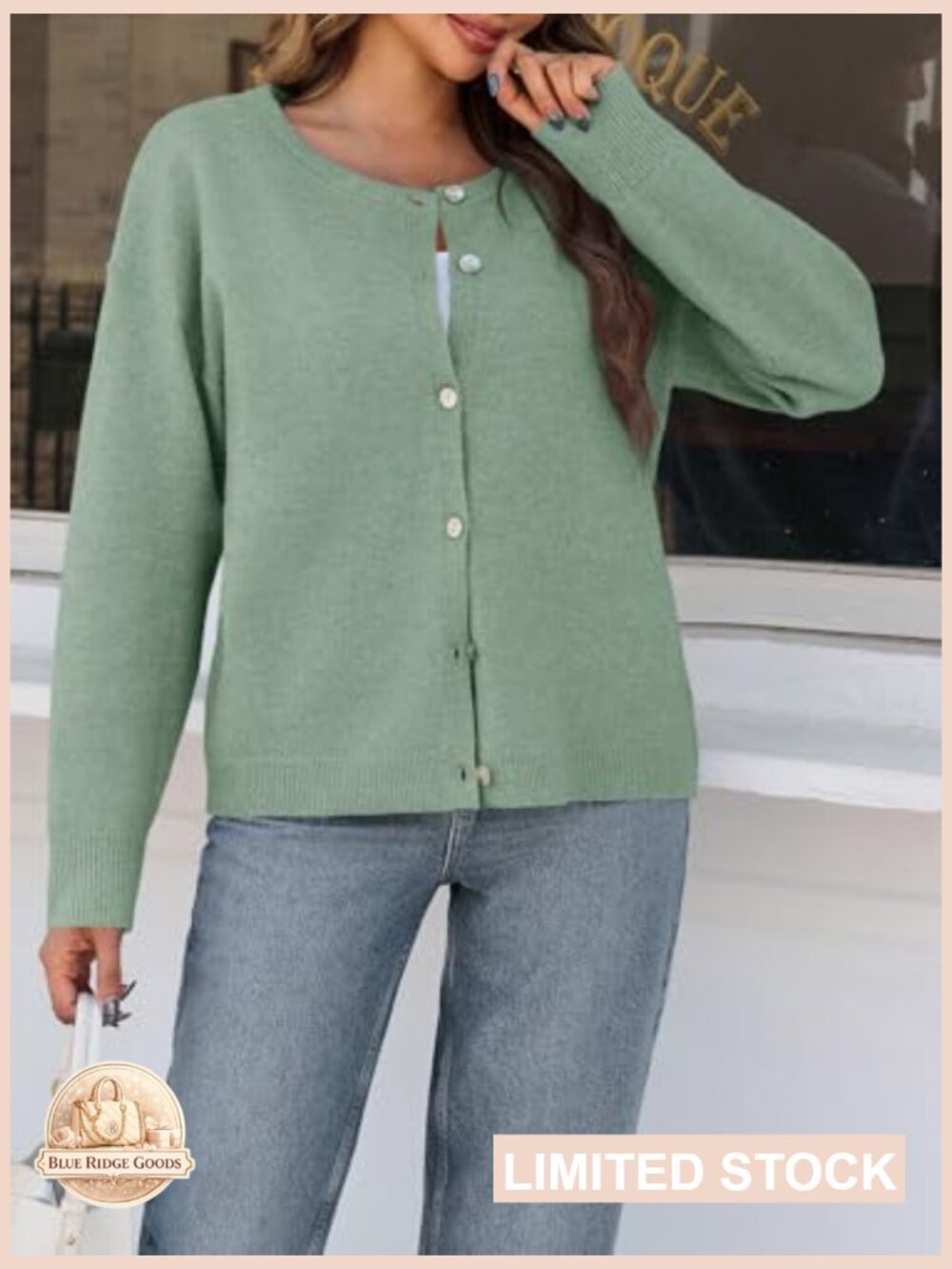Chunky Knit Cardigan Sweater Open Front Button Down Long Sleeve Loose Fit - Picture 3 of 7